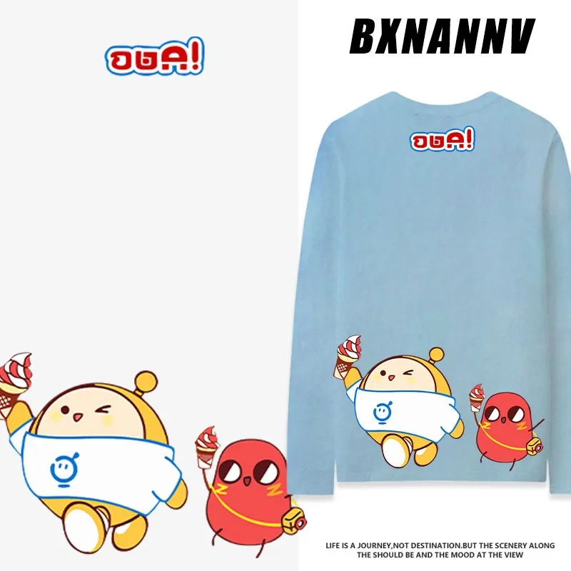 

Egg Party Children's Long Sleeve T-shirt Men 2024 New Boys Two Yuan Cartoon Pattern Children's Clothes Autumn