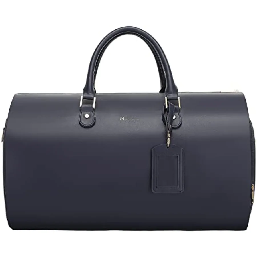 Bolsa de Ropa Convertible de Cuero para Mujer con Correa para el Hombro, Bolsa de Viaje de Cuero PU 2 en 1, Maleta Colgante para Trajes