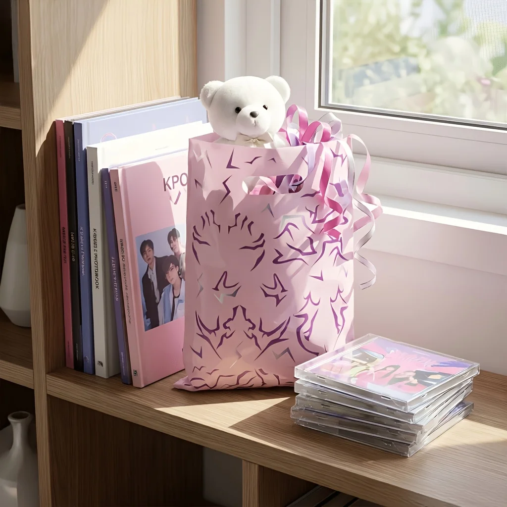 20/40 Stück Kpop-Geschenktüten mit Musikmotiv, tragbare Partytaschen mit Griff, perfekt für Musikfestivals, Geburtstage, Fan-Meetings – Detail 5