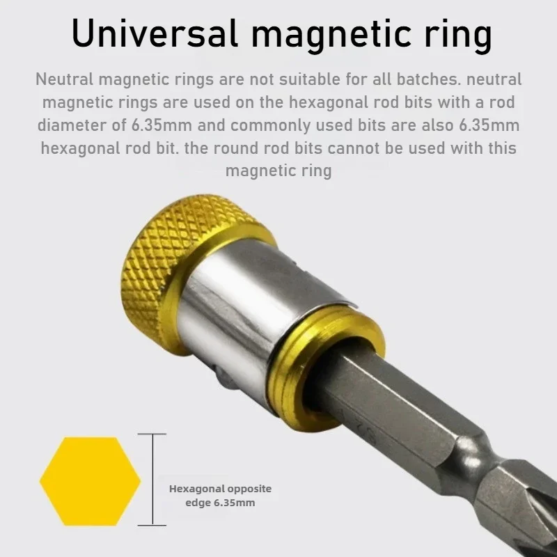 "Alloy Magnetic Screwdriver Bit Holder - Universal Cross-head Compatibility with Strong Electromagnetic Grip"