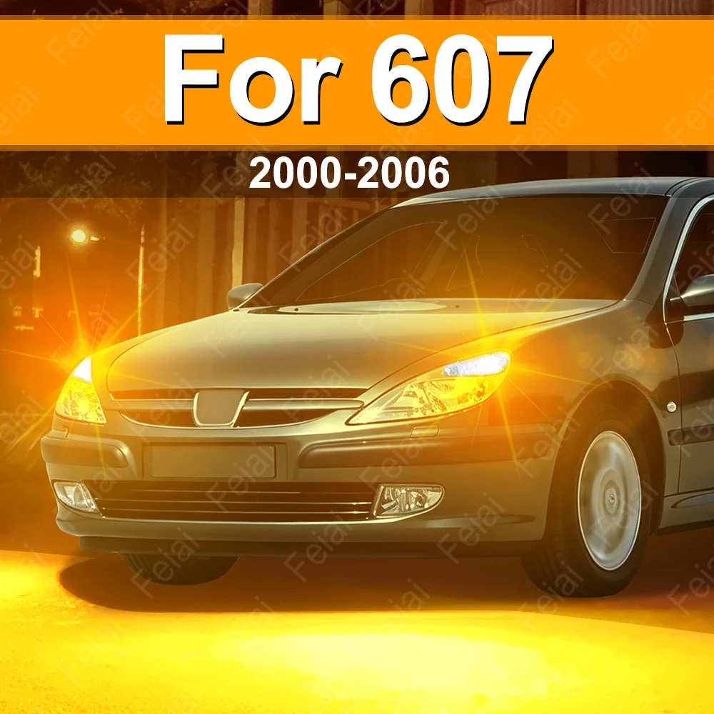 For Peugeot 607 Turn Signal LED Light Car Indicator Bulb Amber Accessories Blinker Lamp 607 2000 2001 2002 2003 2004 2005 2006