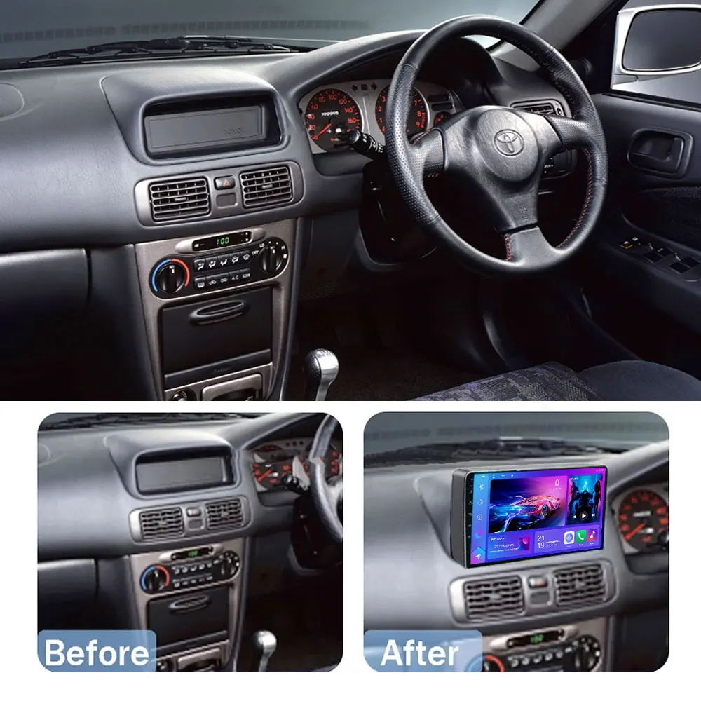 Android 15 Car Radio CarPlay Stereo For Toyota Corolla E110 VIII Hatchback 1996-2002 Multimedia Player GPS Navigation DSP