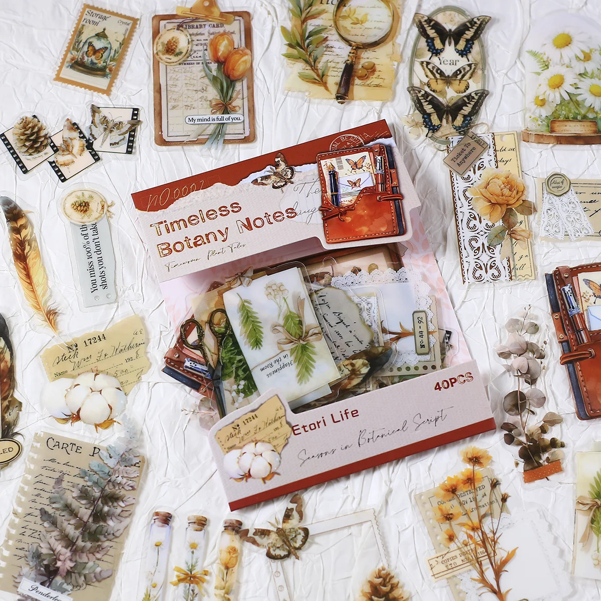 40 Stück Scrapbook-Aufkleber, Vintage-Blumen, Scrapbooking, Junk-Journal, Basteln, Verzierung für Scrapbooking, Tagebuch, Dekoration