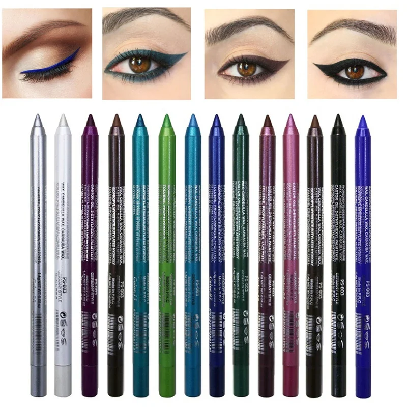 1-14Pcs Super Waterproof Eyeliner Pencil 14 Color Long Lasting Eyeliner Cosmetic Easy To Wear Beauty Makeup Tool maquiagem