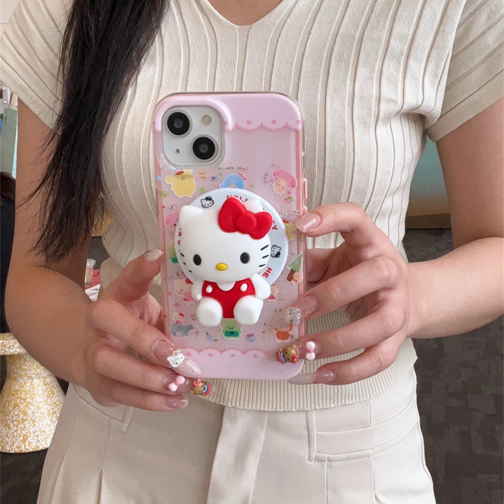 

New cartoon HelloKitty Melody cartoon phone case for iPhone 13 14 15 16 Pro Max cover Lovely Anti-fall Cover Shockproof Fundas