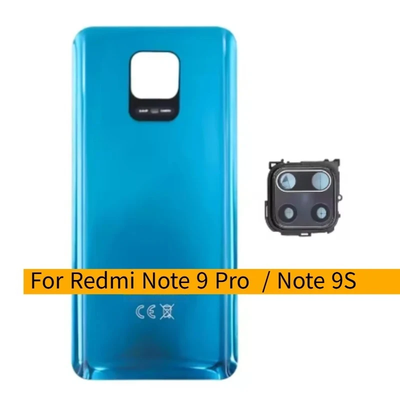 Replacement For Xiaomi Redmi Note 9S Battery Cover Rear Door Housing For Redmi Note 9 Pro 9 Pro Max Back Cover With Camera Lens
