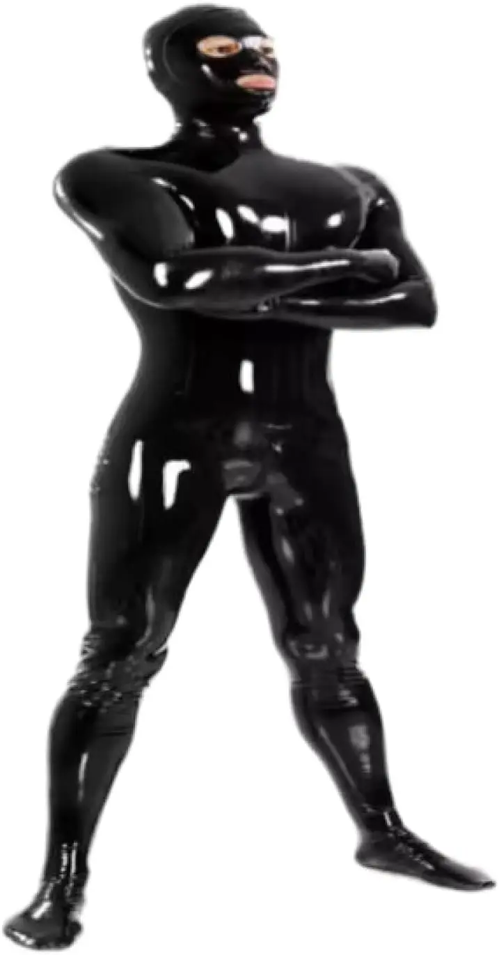

Latex Rubber Gummi Uniform Bodysuit with Mask