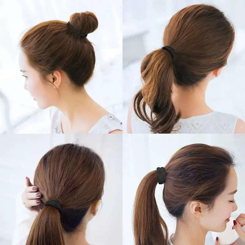 Princess Series High Elastic Hair Bands Set - 50/100 Pcs Soft Seamless Solid Color Hair Ties Ponytail Holders for Daily Use