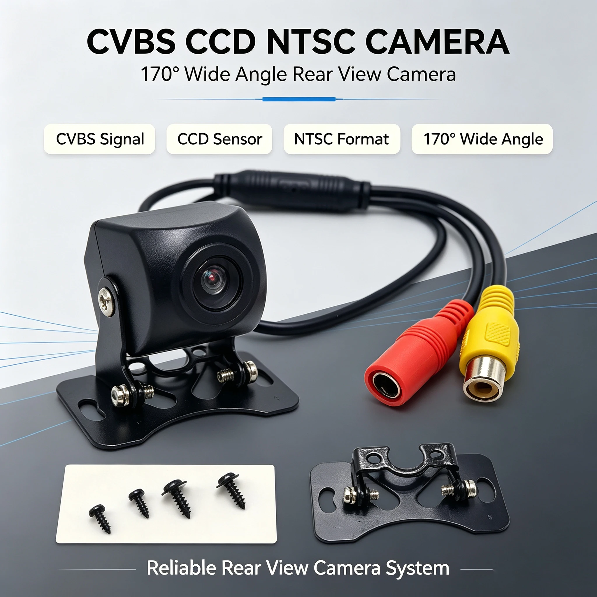 HD Reversing Camera NTSC CVBS CCD Waterproof Night Vision 170-Degree Reversing Image Full-Color Video