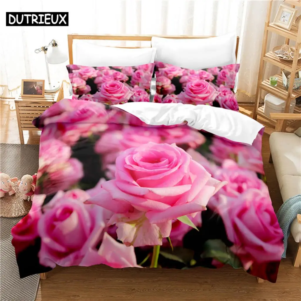 Rose Bedding Set Duvet Cover Set 3d Bedding Digital Printing Bed Linen Queen Size Bedding Set Fashion Design