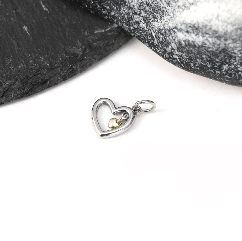S925 Vintage Silver Arrow Heart Gold Clover Moon Bow Charms Pendants Fit Bracelet Necklace Women DIY Handmade Jewelry