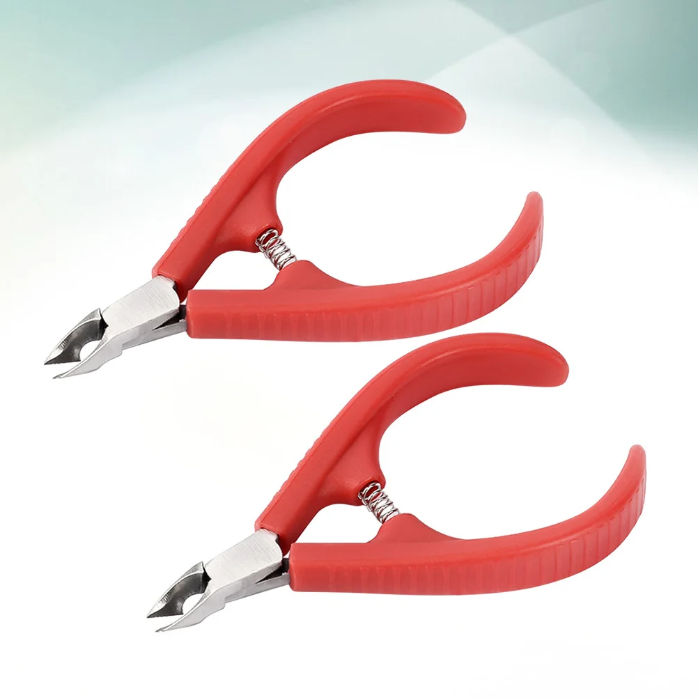 2개입 각질 제거기 프리미엄 큐티클 니퍼 네일 아트 매니큐어 도구 미끄럼 방지 손잡이 큐티클 리무버 트리머 살롱 가정용