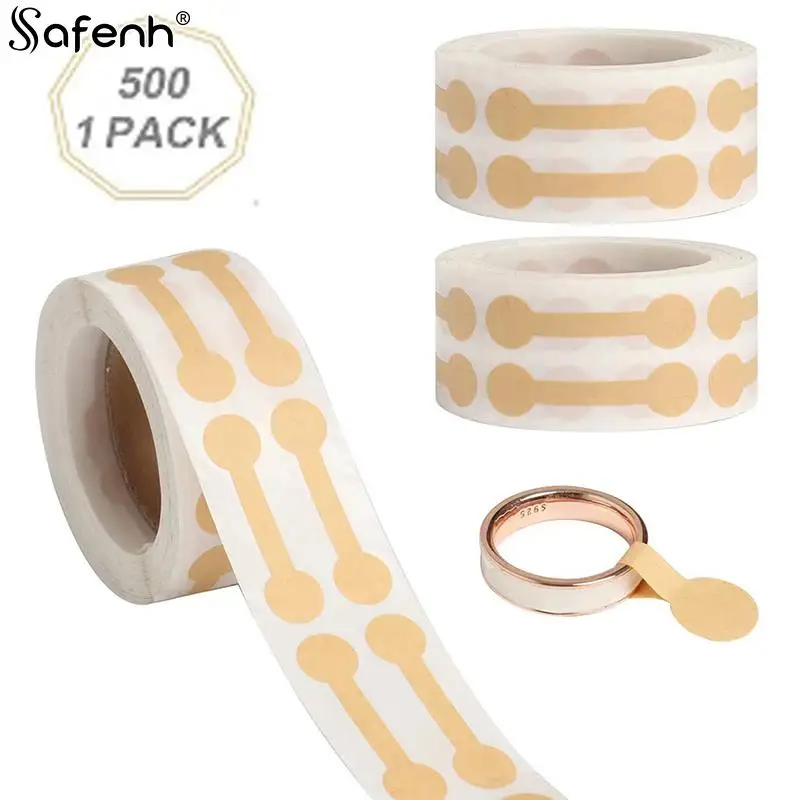 500 Stuks/Rol Kraftpapier Sieraden Prijskaartjes Zelfklevend Ronde Barbell Stickers Diy Label Expositie Tool Ring Armband Ketting