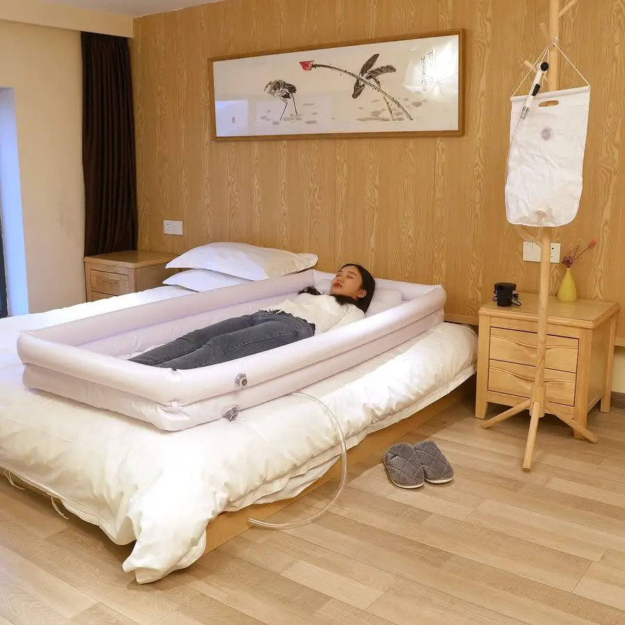 

Inflatable Bathtub, Bath Kit for Geriatric, Elderly, Disabled, Seniors, Bedridden Patients, Handicapped, Bath in Bed. with Exce