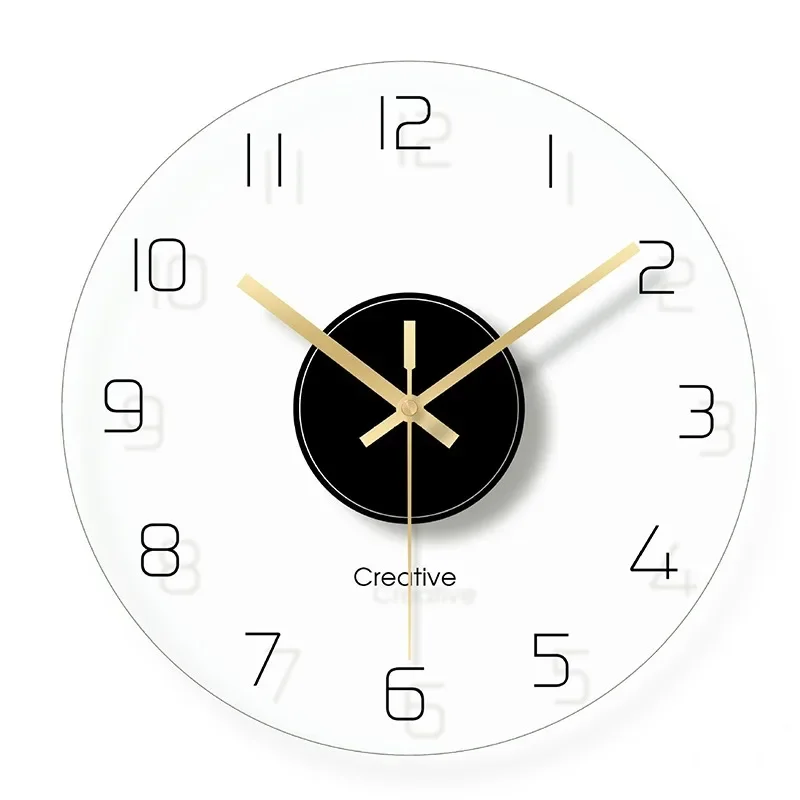 Nordic Glass Wall Clock Silent Modern Transparent Clocks Quartz Movement Wall Watches Modern Home Wall Decoration Accessories