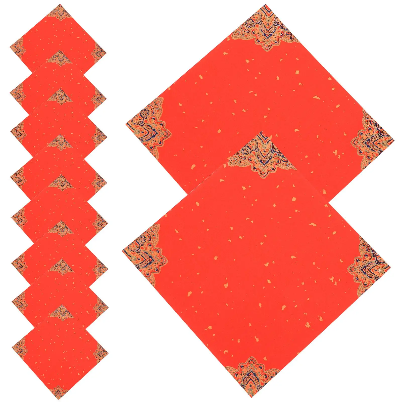 

20 Pcs Red Rice Paper Calligraphy Fu Character Blank 22cmx22cm Handwriting Chinese New Year Wedding Housewarming Party
