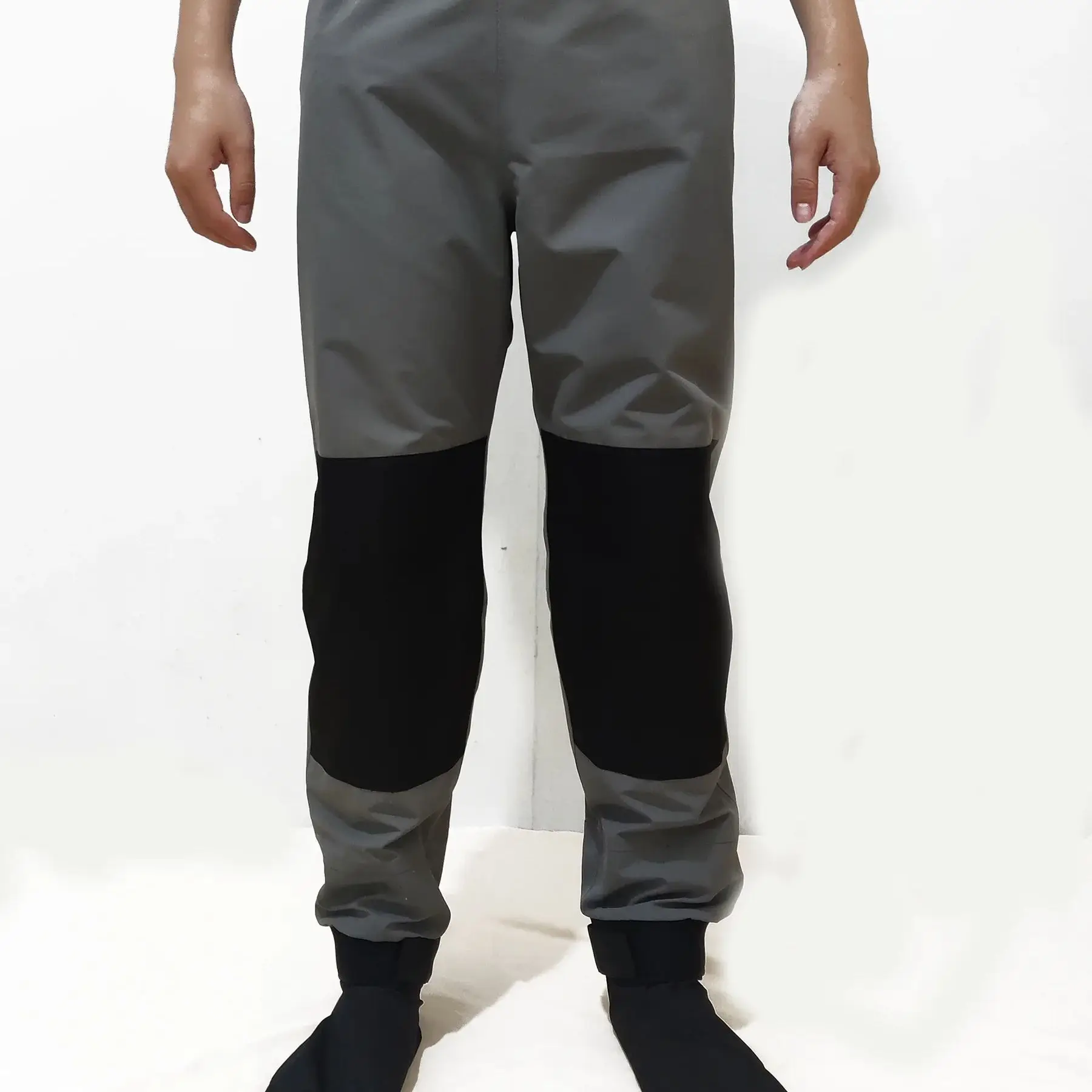 Herren-Fliegenfischerstiefel, Dreilagige Wasserdichte Atmungsaktive Materialhose zum Angeln mit Polyestersocken MP20 – Detail 4