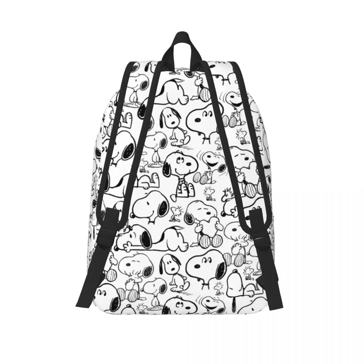 Cute Cartoon Snoopy Mochila para homens e mulheres, Cool Student Work Daypack, Sacos de lona universitários com bolso