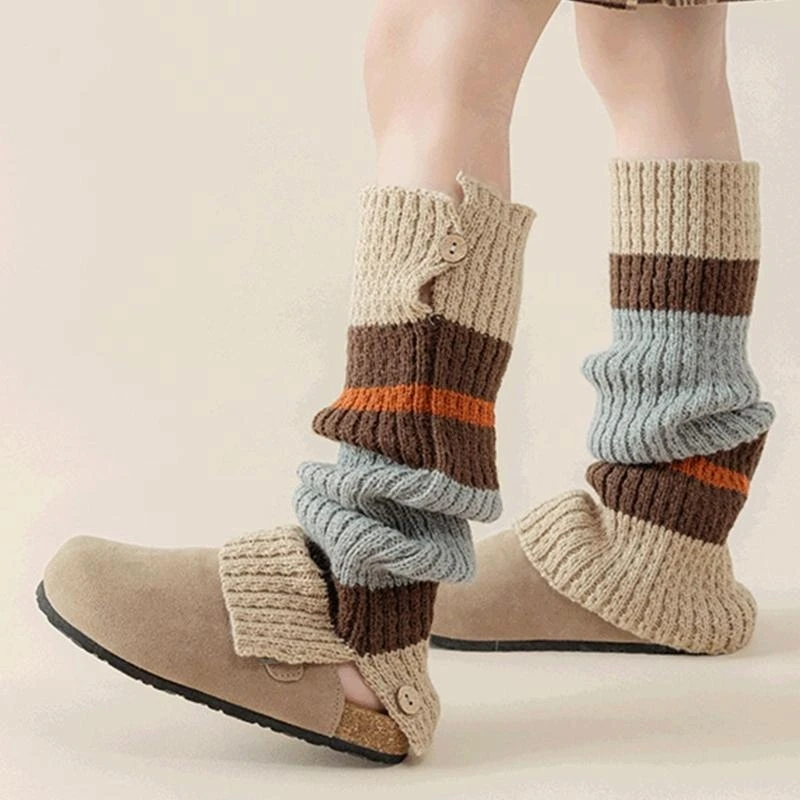 Crochet Stockings Fashion Retro Socks Knitted Leg Cover Autumn Winter Socks Leg Warmer Stockings for Teen Girl 3-12 Year J0MF