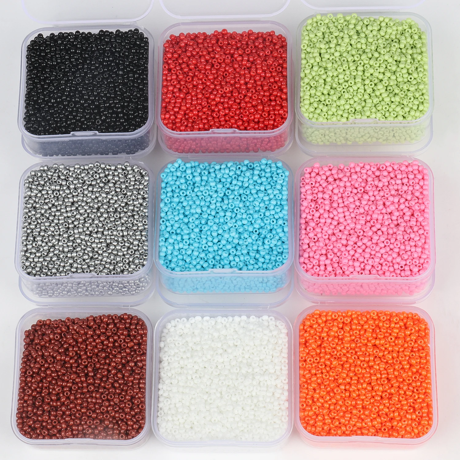 4000pcs/set 2mm Czech Glass Seed Beads Multi-colors Round Spacer Beads For DIY Handmade Jewelry Making  Charm Accessories