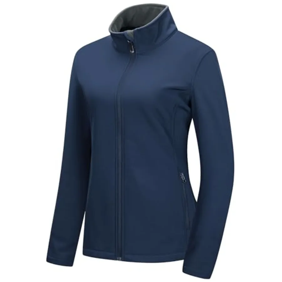 

33, 000Feet Women's Lightweight Softshell Jacket Fleece Lined Windbreaker Waterproof Warm Jacket for Running Golf Hiking