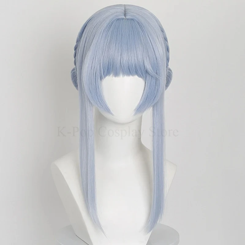 ใหม่2025เกมGenshin Impact Ineffaคอสเพลย์วิกผมสาวLolitaสีฟ้าน่ารักทรงผมสังเคราะห์ทนความร้อนWigsฮาโลวีนProp