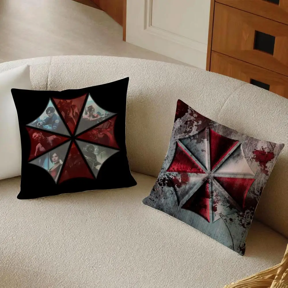 R-Resident E-Evil Cushion Cover Daily Washable Linen Pillowcase Soft  for Sofa Bed Home Room Decor