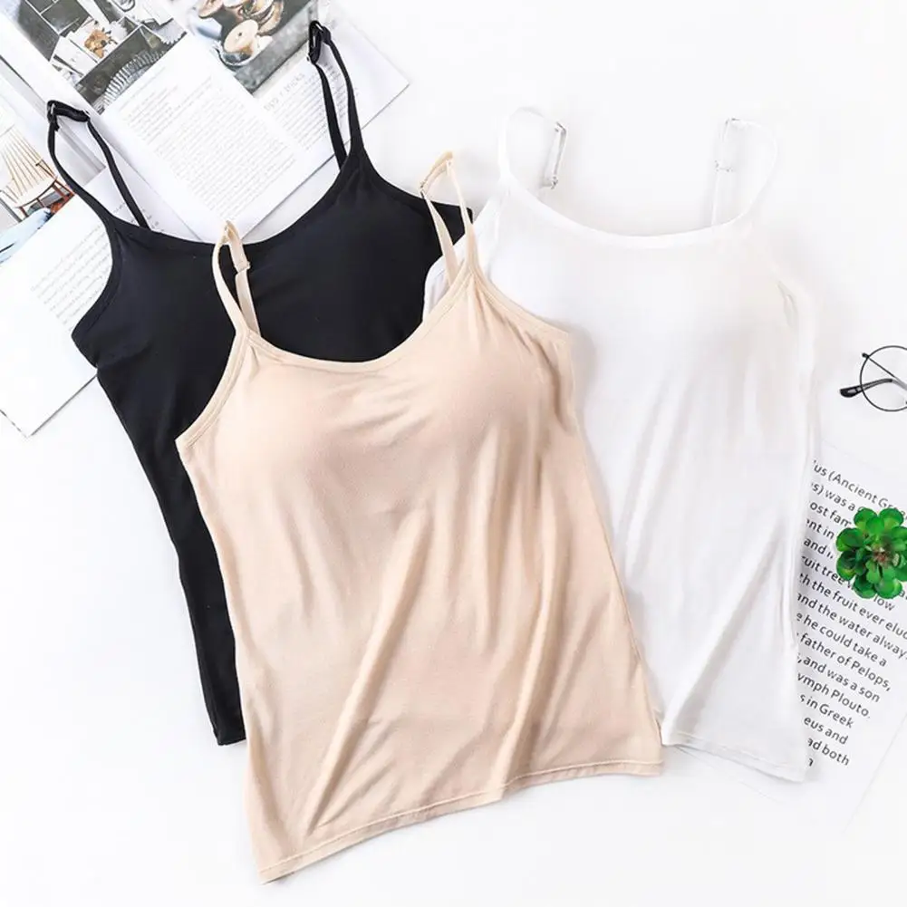 

Lady Sport Vest Slim Fit Women's Seamless Padded Vest Backless Elastic Camis Tank Top for Summer Ideal Inner/outer Wear Bra Slim