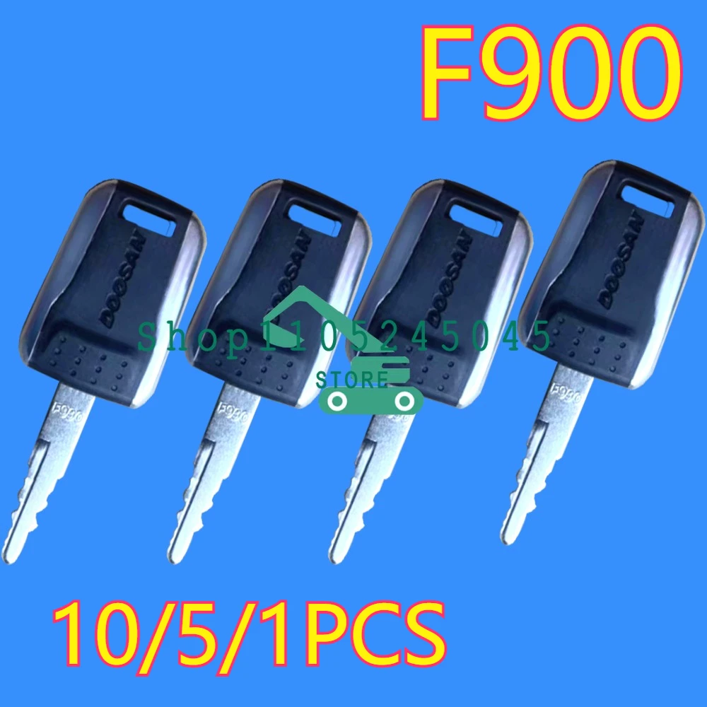 10/5/1Pcs New F900 Ignition Keys for Terex Excavator Heavy Equipment Ignition Start Switch Door Lock Fit E80 High Quality