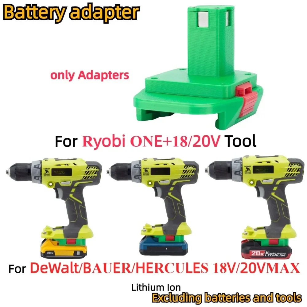 

Adapter/Converter for DeWalt/BAUER/HERCULES 18V/20V MAX Battery TO Ryobi ONE+18/20V Cordless Drill Tools Accessory(Only Adapter)