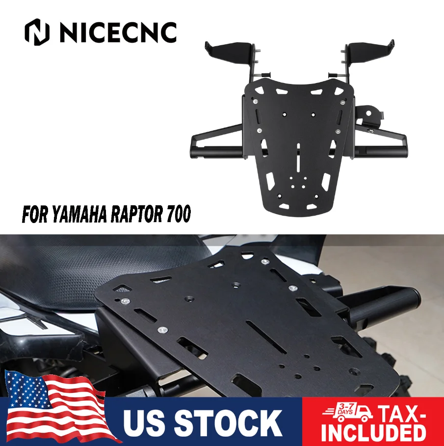 

NICECNC 52mm*35mm ATV Rear Luggage Rack For Yamaha Raptor 700R YFM700R 700 YFM700 Rear Luggage Rack Bracket Holder Aluminum