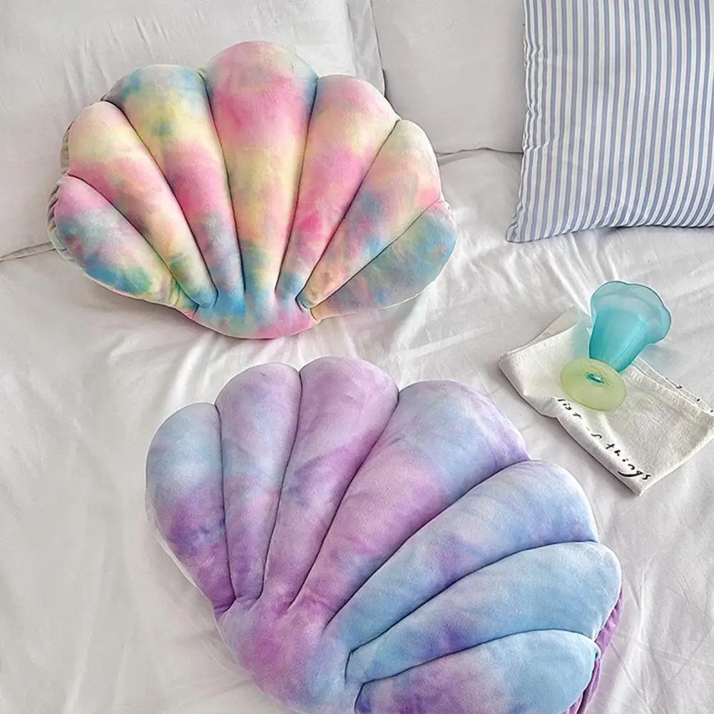 Shell Shaped Pillow Colorful Seashell Throw Pillow Ocean Theme Plush Toy for Sofa Bed Couch Decoration Office Nap Pillow Car