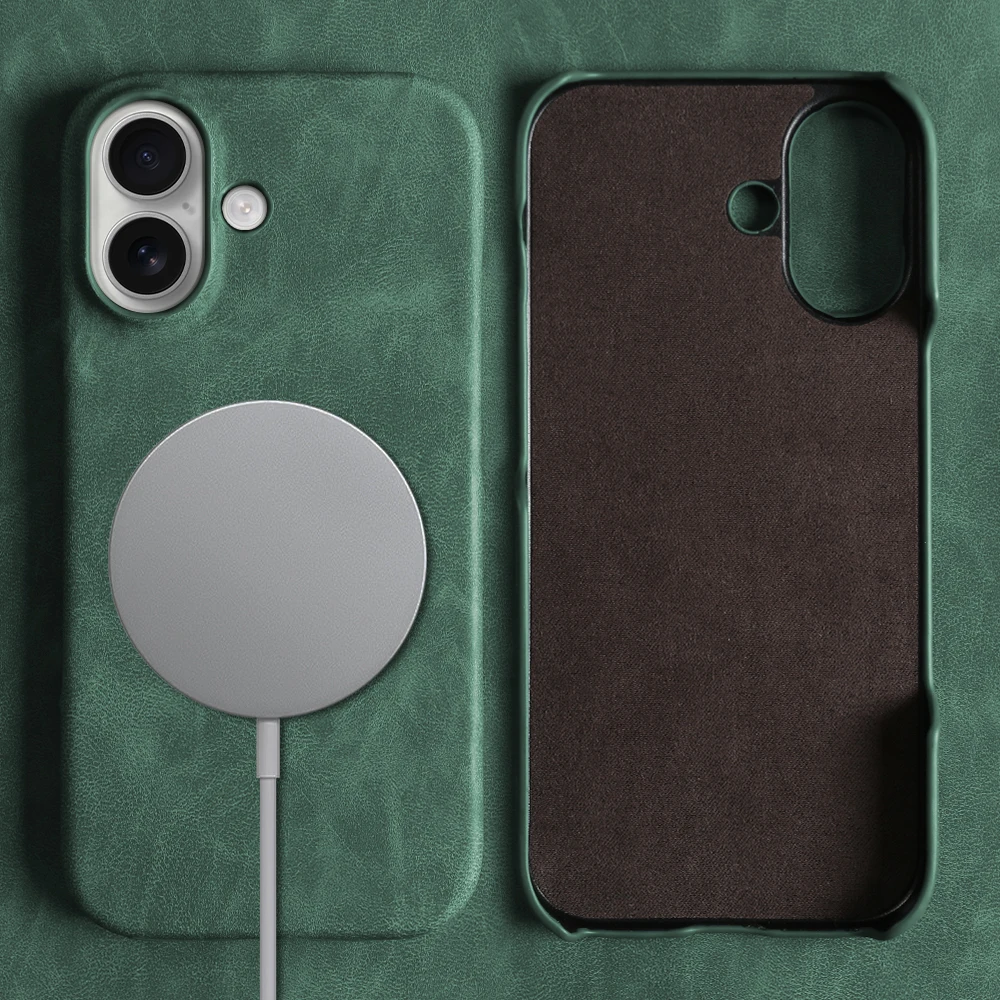 For Magsafe Skin Leather Case for iphone 17 Air 17e 16e 15 16 17 Pro Max 13 12 Mini 14 Plus Phone Case Magnetic Back Cover Coque