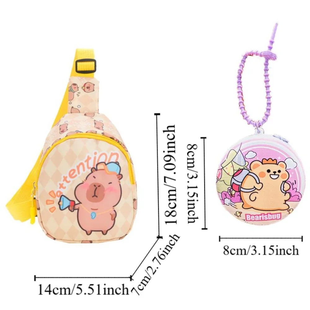 Storage Bag PVC Capybara Chest Bag Printed Circular Waterproof Small Wallet Full Color Portable Cartoon Keychain Purse Couple