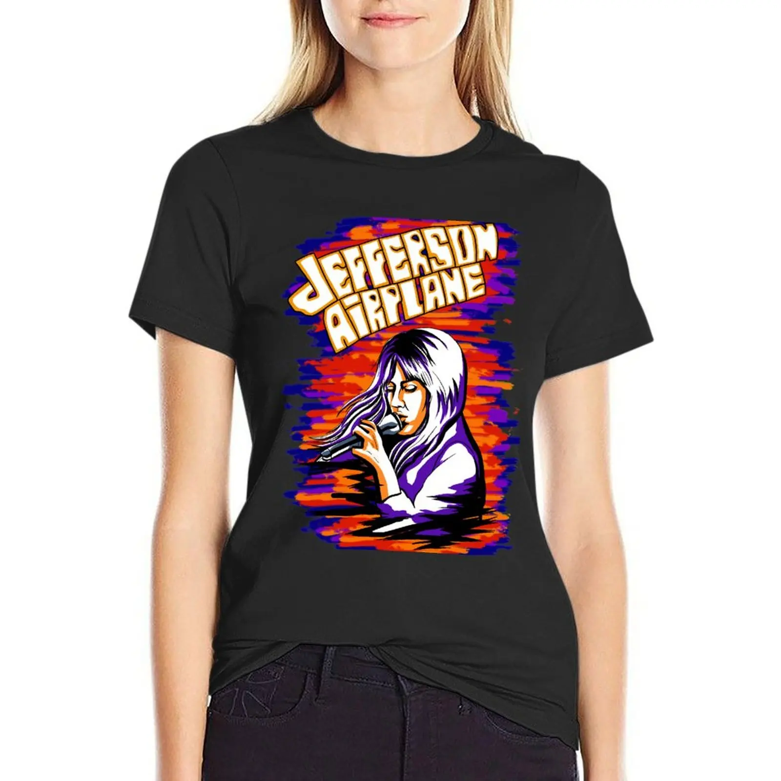 JEFFERSON AIRPLANE T-Shirt kawaii clothes animal print shirt for girls Women's tee shirt