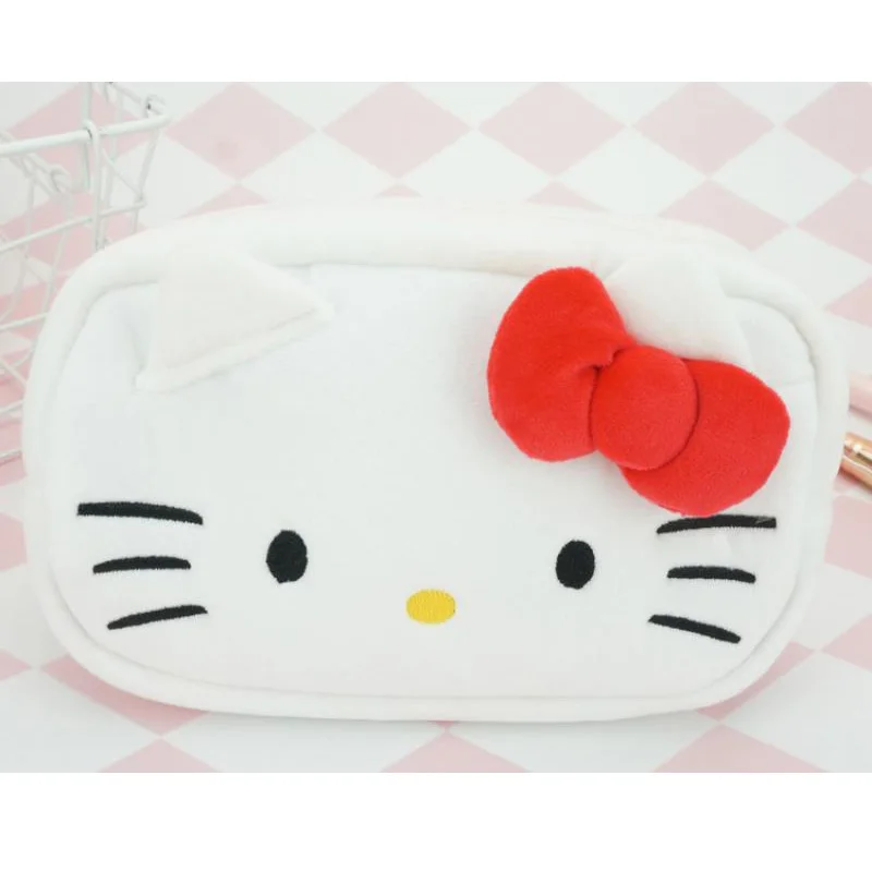 Sanrioed Anime Merchandise My Melody Kuromi Xo Kittlys Plush Bag Anime Kawaii Cosmetic Bag Plush Stationery Pencil Case 19Cm