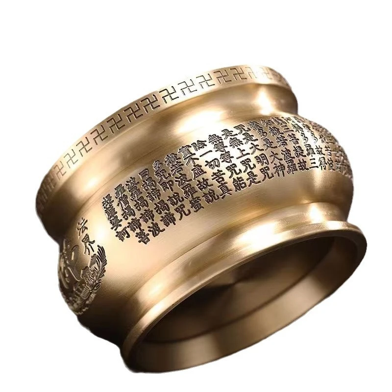 Copper , brass home-use incense burner with the Heart Sutra, extra-large size for ancestral halls, temple offering