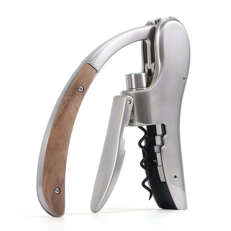 For Household Red Wine Bottle Opener Simple Wind Wooden Handle Wine Wine Opener Tavern Bottle Opener Cork Screwdriver