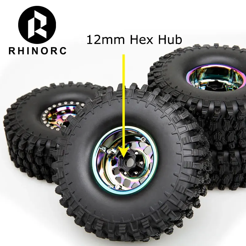 4Sets Rhinorc 3043 Banden Gemonteerd 1.9 2.2 Inch Velg Voor 1/10 Rc Crawler Auto Axiale Scx10 Trx4 TRX-6 Onderdelen