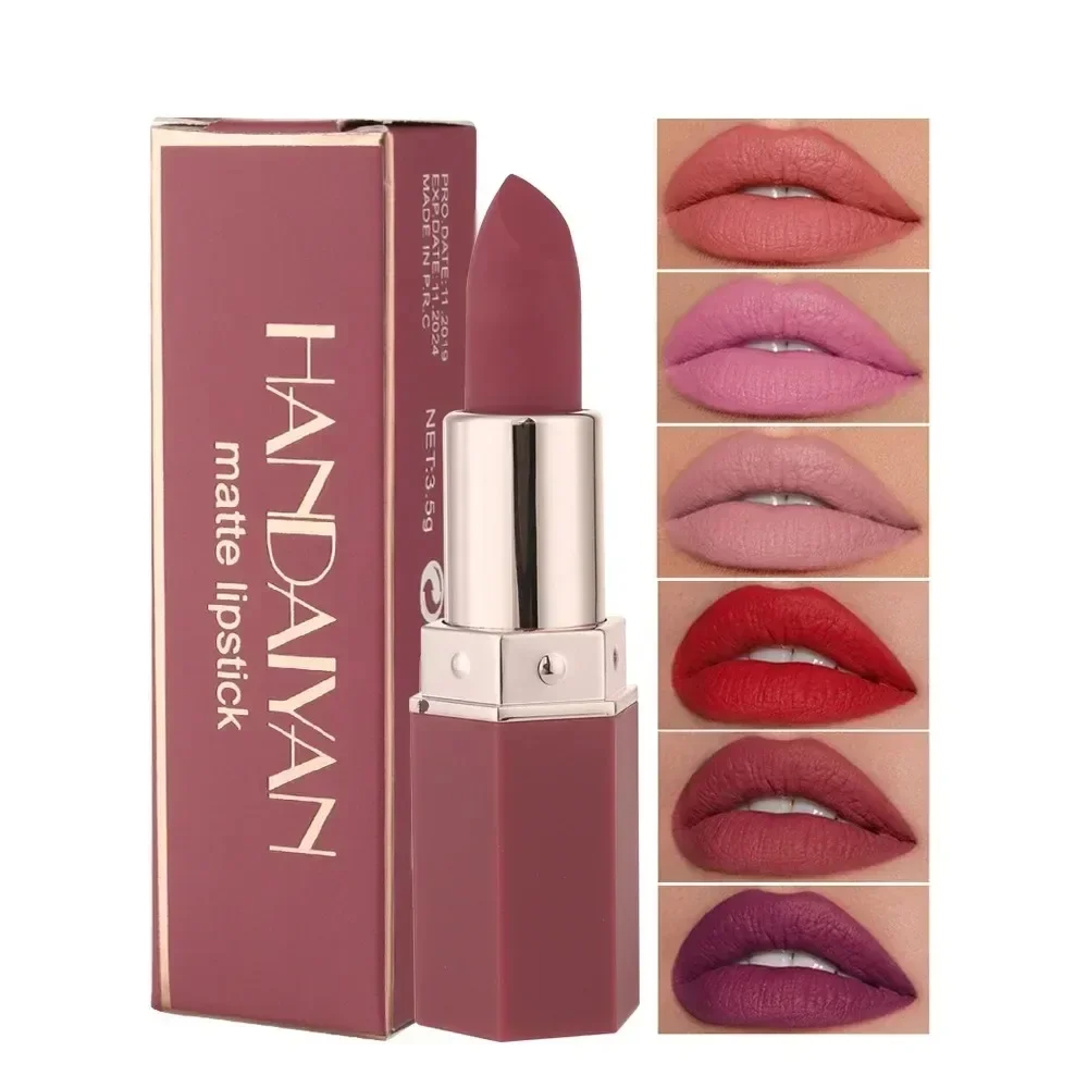 Heallor 6 Farben wasserdicht matt nackt Lip gloss braun Pigment dunkelrot lang anhaltende Samt flüssige Lippenstift Frauen Make-up Glasur