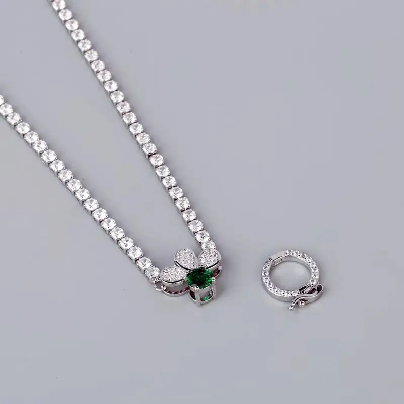 Pendant Ring Necklace For Women Created Gemstone Can Be Seperated Fashion Jewelry Wedding Party Accessories Gift