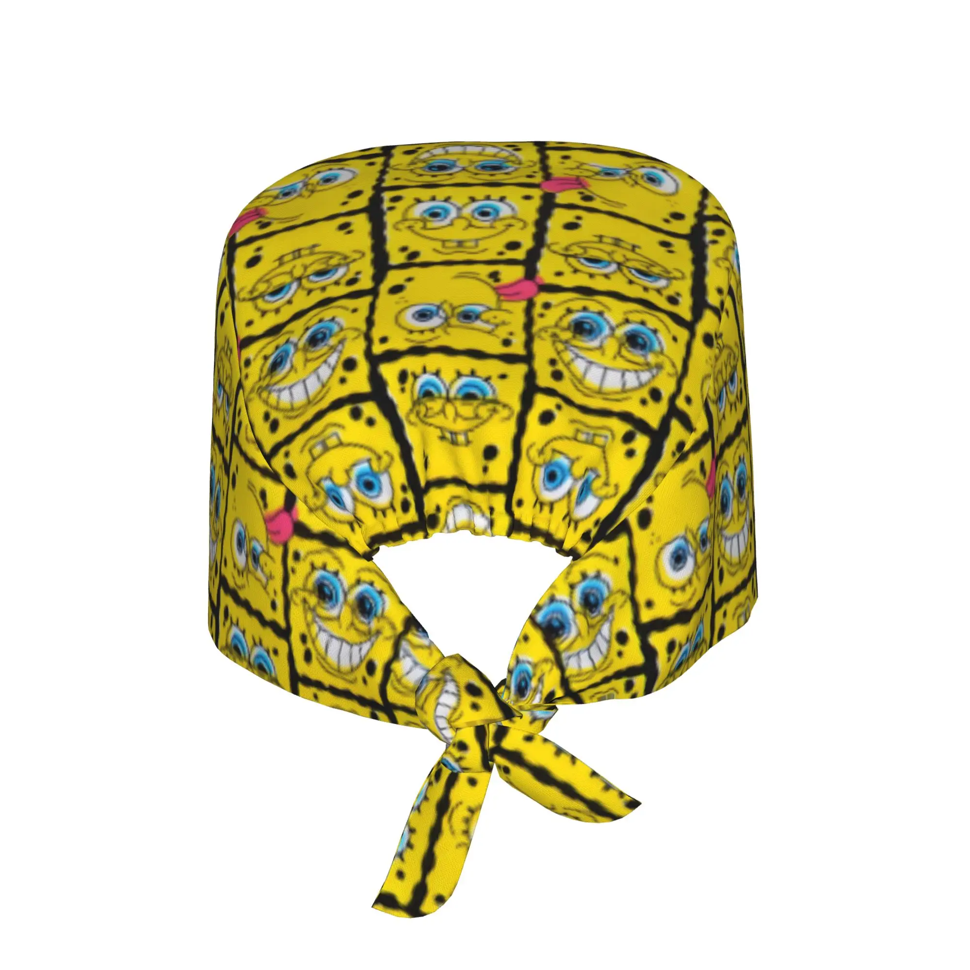 Custom Adjustable S-Sponges Anime Bobes Working Hat Women Men Cartoon Surgical Hat Scrub Nursing Doctor Surgeon Cap for Nurse
