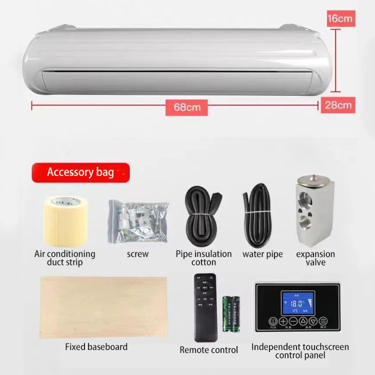 سبليت نوع الكهربائية تحت داش تيار مستمر 24 فولت مكيف الهواء 12 فولت مكيف الهواء لسيارة شاحنة فان موتوهوم النائم #4