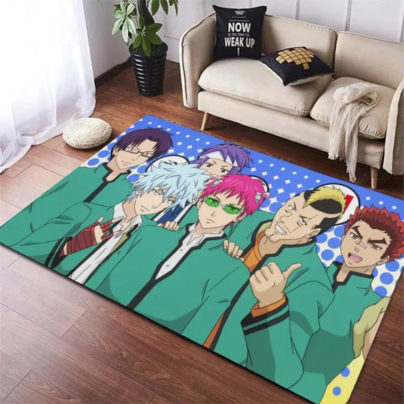 The Disastrous Life Of Saiki K Supernatural Anime Area Rugs for Living Room Bedroom Rug Children Play Room Mat Anti-slip Carpets