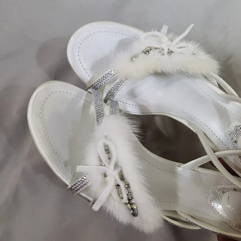 

New Women's Shoes Exquisite Rhinestone High Heeled Sandals for Woman Luxury Banquet Wedding Shoes Designer Shoes Sandalias Mujer