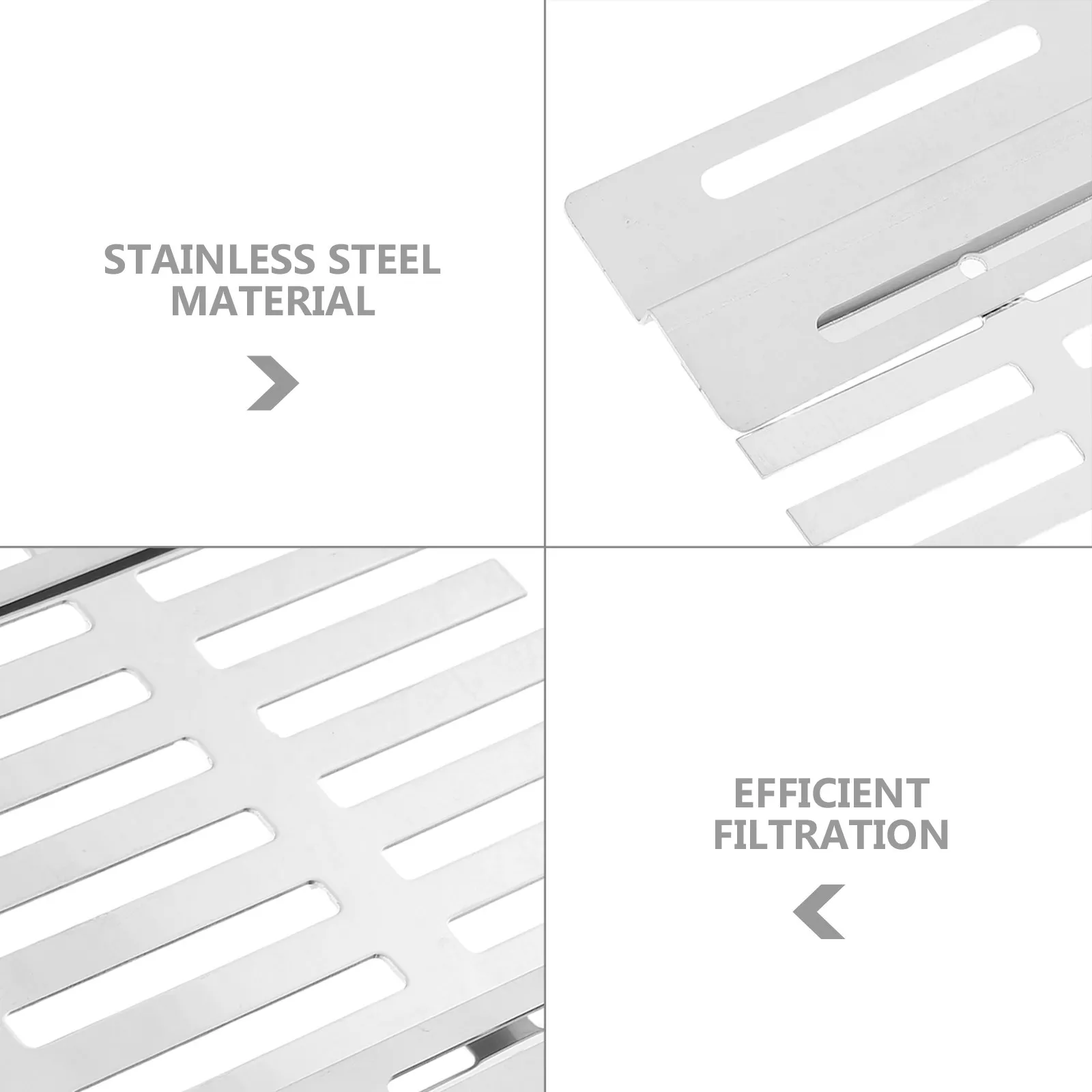 Stainless Steel Floor Drain Filter 12.5x12.5cm Heavy Duty Sliding Sewer Grate Side Wall Outdoor Metal Drain Cover Concrete Floor