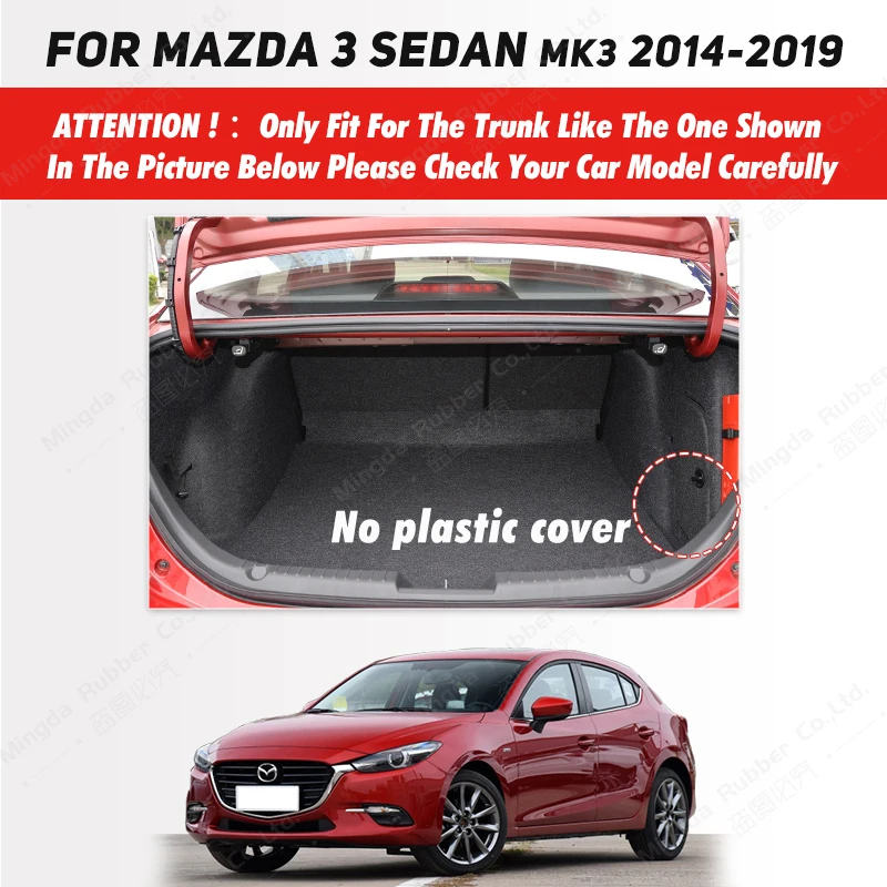 Full Coverage Trunk Mat For Mazda 3 Axela MK3 Sedan 2014-2021 20 19 18 17 16 15Car Boot Cover Pad Interior Protector Accessories