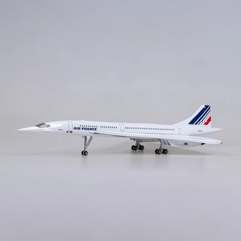 50CM 1/125 Scale Plane Concorde Air France Airline Model Airplane Toy Resin Airfrance Aircraft with Landing Gears Lights