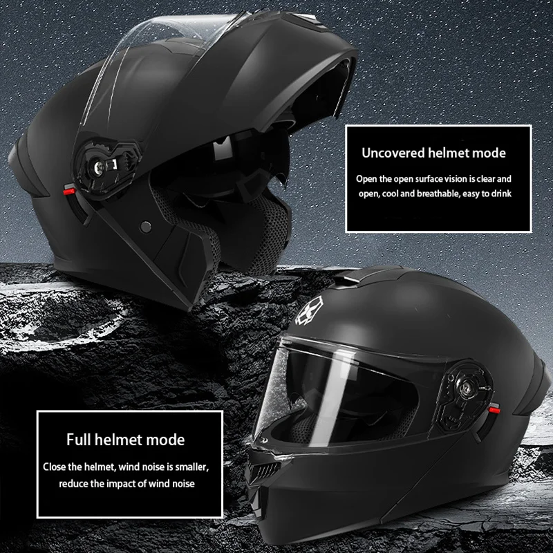 AXK Brand DOT Certified High-quality Moto Flip-up Full Face Helmet Dual Visor Safety Riding Helmet Men Women Helmet Four Season