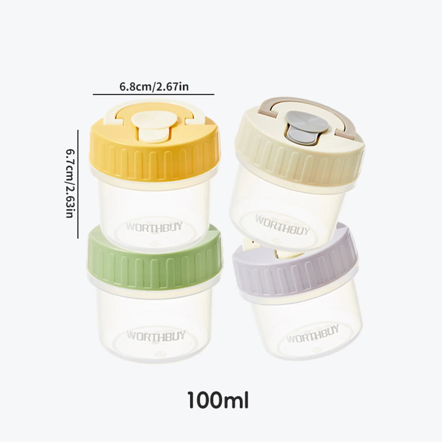 100ml Kleine Voedsel Opbergdoos Vochtbestendige Gedroogd Fruit Snack Verzegelde Pot Herbruikbare Koelkast Fruit Vers Houden Doos Voedsel container